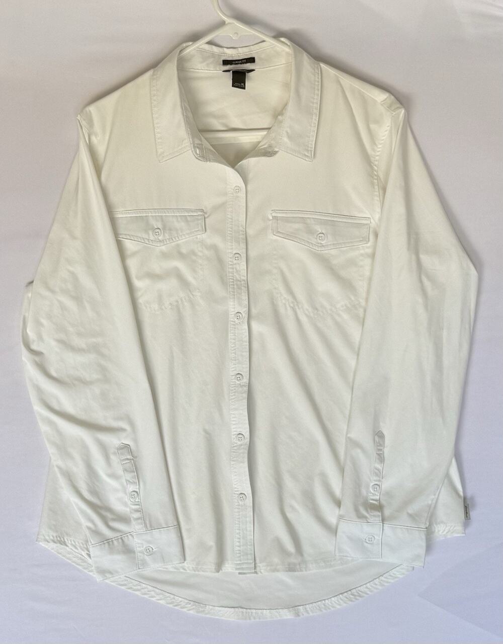 Eddie Bauer Classic Fit Button Up Shirt Women’s XL White A190